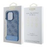 Guess для iPhone 16 Pro Max чехол PU 4G Bottom stripe Metal logo Hard Blue