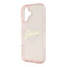 Guess для iPhone 16 чехол PC/TPU Heart Pink