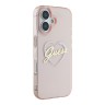 Guess для iPhone 16 чехол PC/TPU Heart Pink