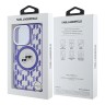 Karl Lagerfeld для iPhone 16 Pro чехол PC/TPU Monogram NFT Karl&Choupette Purple (MagSafe)