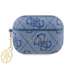 Guess для Airpods Pro 2 чехол PU leather 4G with Classic metal logo and Charm Blue