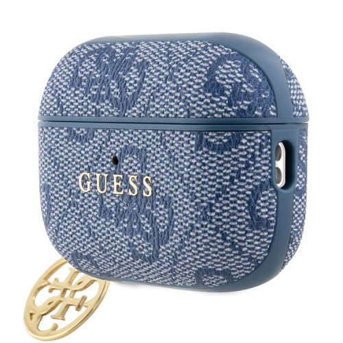Guess для Airpods Pro 2 чехол PU leather 4G with Classic metal logo and Charm Blue