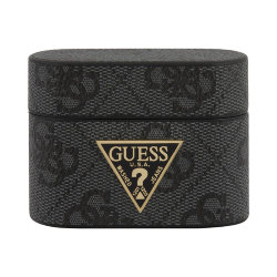 Чехол Guess 4G PU leather case with metal logo для Airpods Pro, серый