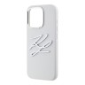 Karl Lagerfeld для iPhone 15 Pro Max чехол Liquid Silicone Metal Logo Initials Hard White