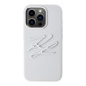 Karl Lagerfeld для iPhone 15 Pro Max чехол Liquid Silicone Metal Logo Initials Hard White
