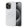 Karl Lagerfeld для iPhone 15 Pro Max чехол Liquid Silicone Metal Logo Initials Hard White