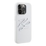 Karl Lagerfeld для iPhone 15 Pro Max чехол Liquid Silicone Metal Logo Initials Hard White