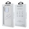 Karl Lagerfeld для iPhone 15 Pro Max чехол Liquid Silicone Metal Logo Initials Hard White