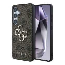 Guess для Galaxy S25 чехол PU 4G Big metal logo Hard Brown