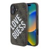 Guess для iPhone 16 чехол PU Love Guess logo Hard Brown (MagSafe)