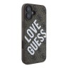 Guess для iPhone 16 чехол PU Love Guess logo Hard Brown (MagSafe)