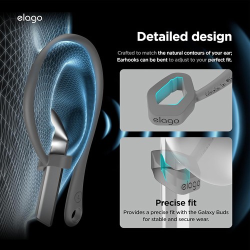 Elago для Galaxy Buds 3/3 Pro крепление EarHook Dark Grey (2 шт.)