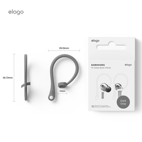 Elago для Galaxy Buds 3/3 Pro крепление EarHook Dark Grey (2 шт.)