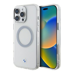 BMW для iPhone 16 Pro чехол Signature PC/TPU Printed Circle Metal Cam Hard Transparent (MagSafe)