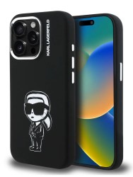 Karl Lagerfeld для iPhone 15 Pro Max чехол Liquid Silicone Sketch Karl Ikonik Black (MagSafe)