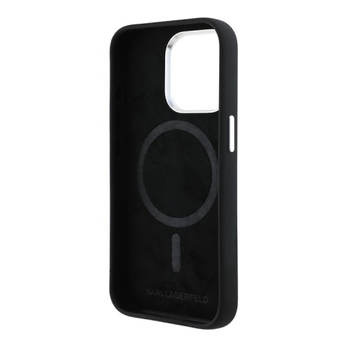Karl Lagerfeld для iPhone 15 Pro Max чехол Liquid Silicone Sketch Karl Ikonik Black (MagSafe)