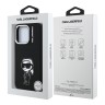 Karl Lagerfeld для iPhone 15 Pro Max чехол Liquid Silicone Sketch Karl Ikonik Black (MagSafe)