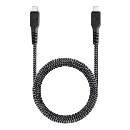 Кабель EnergEA FibraTough Type-C на Type-C 10-Gbps 5A (1 метр), черный