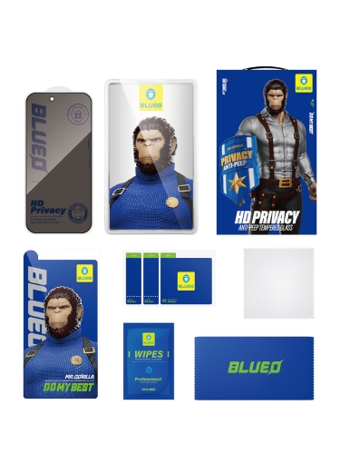 BlueO стекло для iPhone 17 Pro/17/16 Pro, Anti-Peep with Dustproof receiver Black