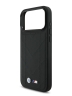 BMW для iPhone 17 Pro Max чехол M-series PU Quilted Metal logo Hard Black (MagSafe)