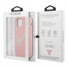 Чехол Guess Liquid Silicone Script logo для iPhone 12 mini, розовый/зеленый
