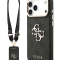 Guess для iPhone 17 Pro Max чехол Crossbody PU 4G Big metal logo Gold camera Hard + Strap Black