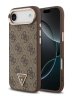 Guess для iPhone Air чехол PU 4G Triangle Diamond metal logo Gold camera Hard Brown (MagSafe)