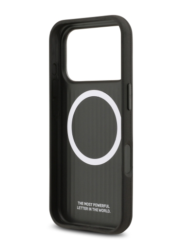 BMW для iPhone 17 Pro чехол M-series PU Full Wrapped Metal logo & Cam Hard Black (MagSafe)