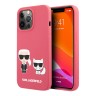 Karl Lagerfeld чехол Liquid silicone Karl & Choupette Hard для iPhone 13 Pro Max, фуксия
