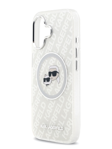 Karl Lagerfeld для iPhone 17 чехол IML NFT Karl&Choup Head on logo Metal Cam Hard Grey (MagSafe)
