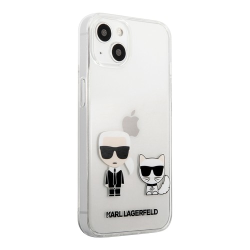 Чехол Lagerfeld Karl & Choupette Hard для iPhone 13, прозрачный