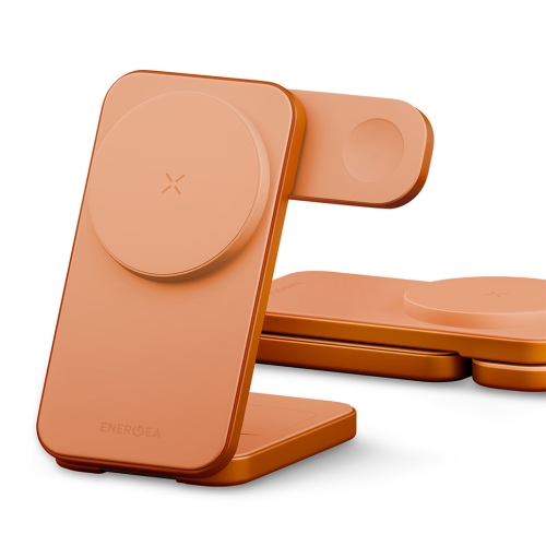 Energea Беспроводное СЗУ MagTrio 2, 3in1 magnetic wireless foldable charger Qi2 25W Orange