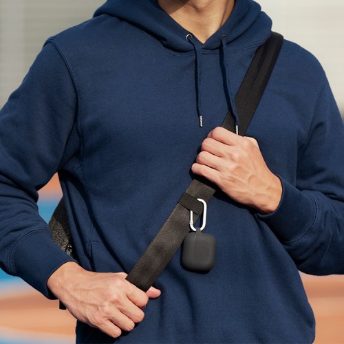 Чехол Uniq Vencer Silicone case +carabin and strap для AirPods 3 (2021), серый