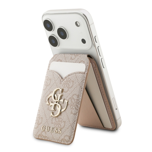 Guess картхолдер бумажник-стенд Wallet MagSafe Cardslot Stand with Mirror PU 4G Big metal logo Pink