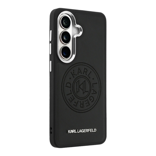 Karl Lagerfeld для Galaxy S26+ чехол PU Perforated Round logo Metal camera Hard Black (MagSafe)