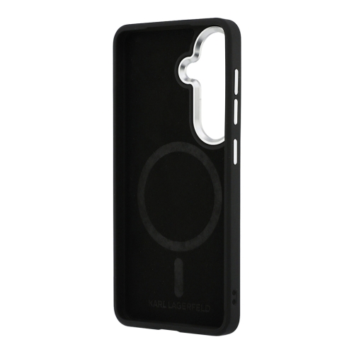 Karl Lagerfeld для Galaxy S26+ чехол PU Perforated Round logo Metal camera Hard Black (MagSafe)