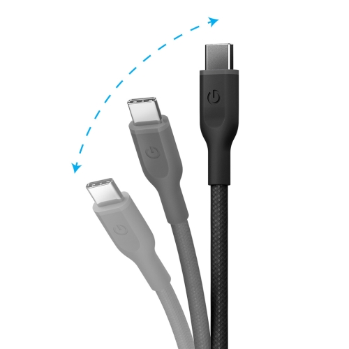 Energea Кабель FLOW 60 USB-C to USB-C PD60W 3A 480Mbps Nanoweave Blue 1.5m