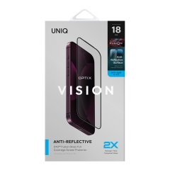 Uniq стекло для iPhone 18 Pro/17 Pro OPTIX Vision AR (DX2) Anti-Dust filter Black (+installer)