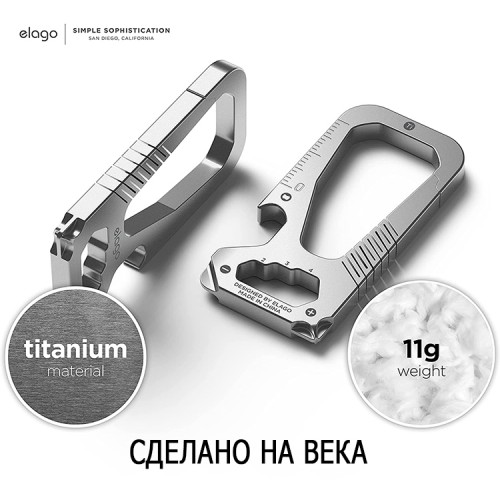Карабин Elago Titanium EDC (4-in-1), серый