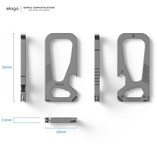 Карабин Elago Titanium EDC (4-in-1), серый