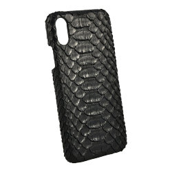 Кожаный чехол Toria Exotic Python Hard для iPhone XS Max, черный