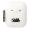 Чехол Lagerfeld Silicone case with ring Karl & Choupette для Airpods 1/2, белый