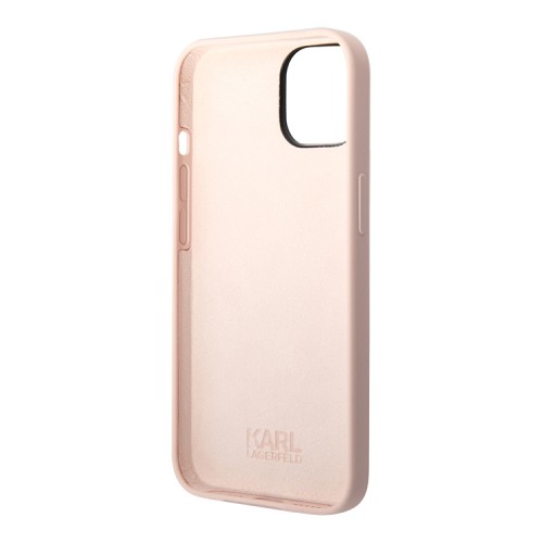 Чехол Lagerfeld Liquid silicone Choupette body Hard для iPhone 14, розовый