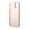 Чехол Lagerfeld Liquid silicone Choupette body Hard для iPhone 14, розовый