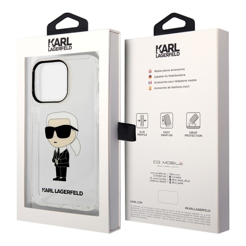 Чехол Lagerfeld NFT Karl Ikonik Hard для iPhone 14 Pro Max, прозрачный