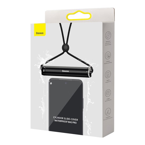 Водонепроницаемый чехол Baseus Cylinder Slide-cover Waterproof Bag Pro для смартфонов (до 7.2"), черный