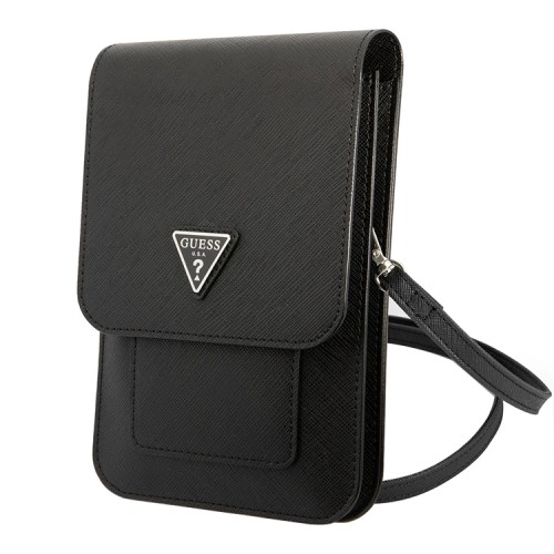 Сумка Guess Wallet Bag Saffiano Triangle logo для смартфонов, черная