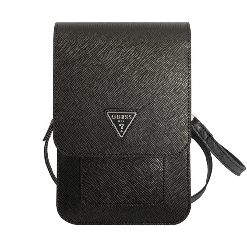 Сумка Guess Wallet Bag Saffiano Triangle logo для смартфонов, черная