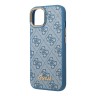 Чехол Guess PU 4G Script metal logo Hard для iPhone 14 Plus, голубой