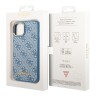 Чехол Guess PU 4G Script metal logo Hard для iPhone 14 Plus, голубой
